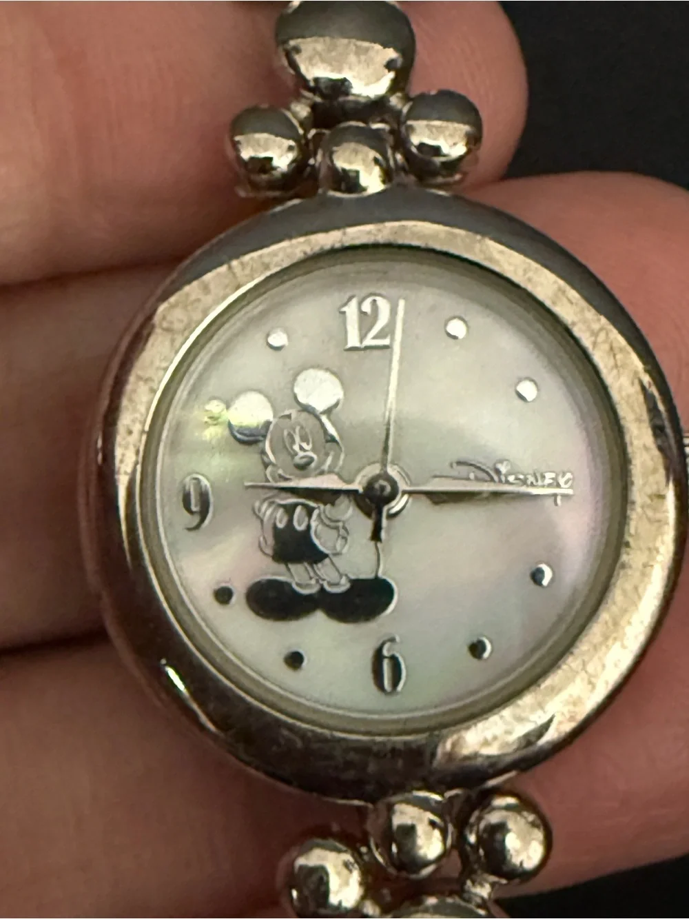 Mickey Mouse Silver-Tone Women's Bracelet Watch